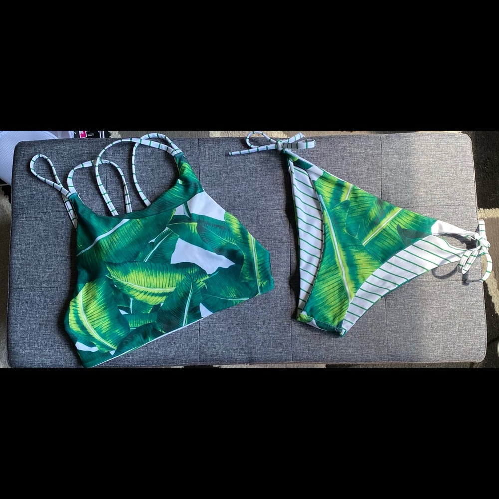 Palm tree print bikini